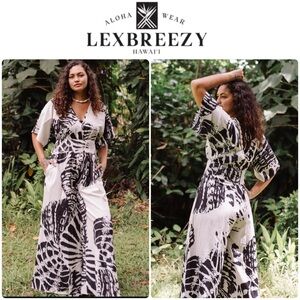 Lexbreezy Hawaii ✨ By The Shore • Vacay Long Jumpsuit • Black Seashell • Large
